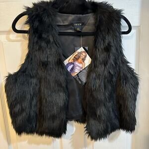 Iman faux fur platinum collection vest